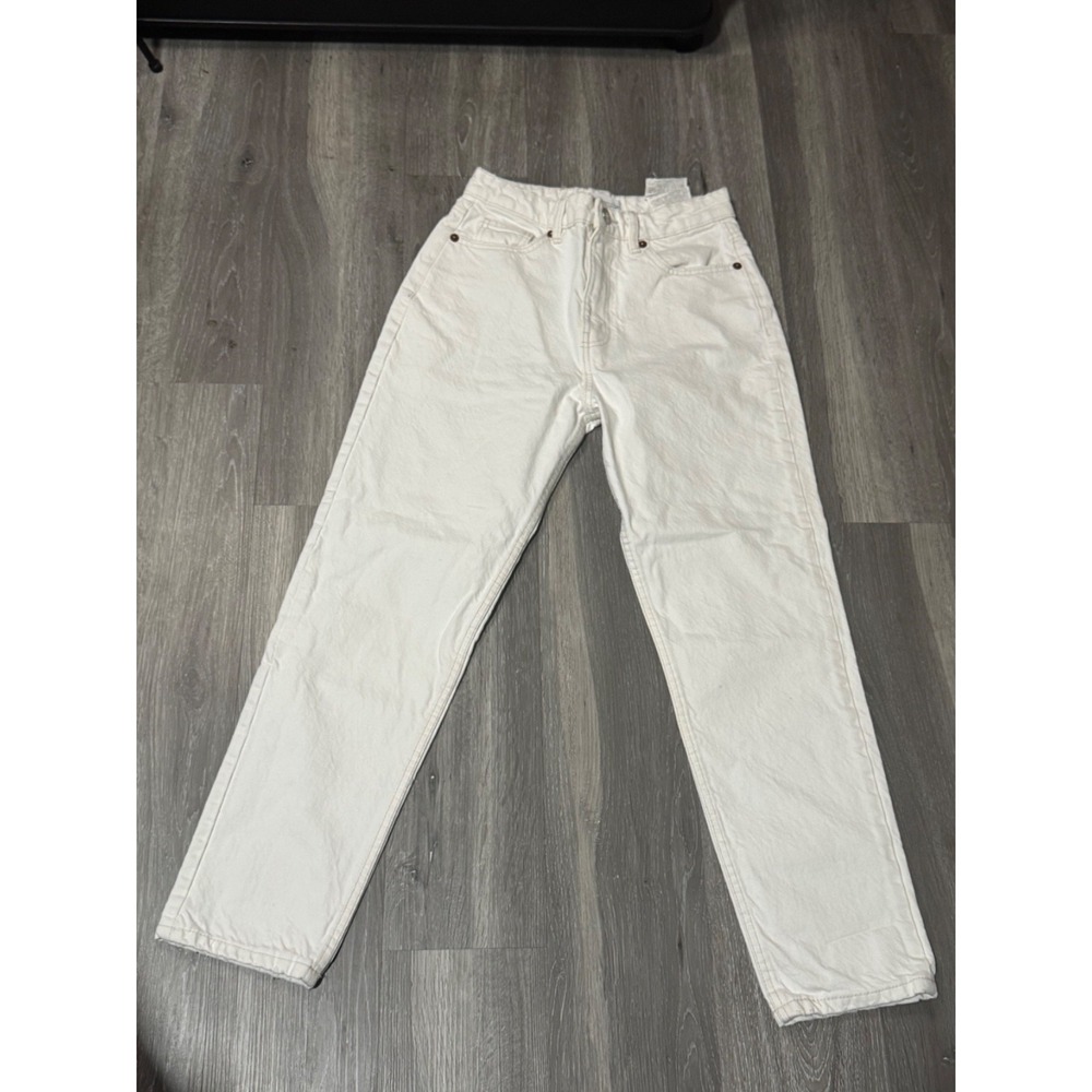 Zara Womens White‎ High Rise Straight Leg Denim Jeans Size 4 08197231251362